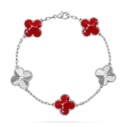 [Favorite]LUCKY CLOVER 5-MOTIF BRACELET - RED LARIMAR COLLECTION