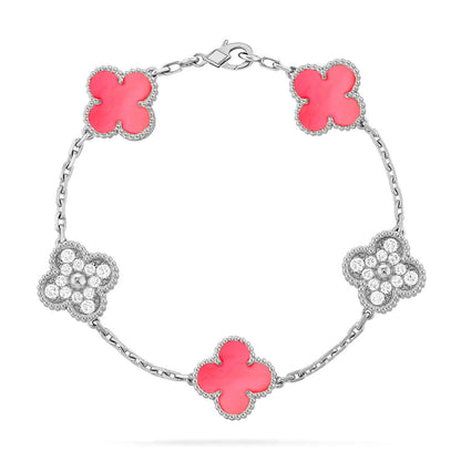 [Favorite]LUCKY CLOVER 5-MOTIF BRACELET - PINK MOTHER-OF-PEARL COLLECTION