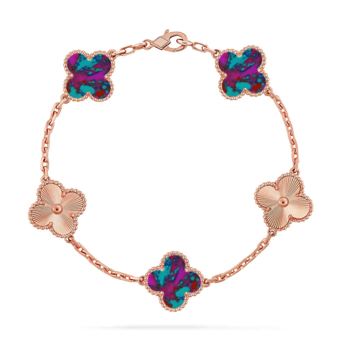 [Favorite]LUCKY CLOVER 5-MOTIF BRACELET - MULTI-GEM COLLECTION