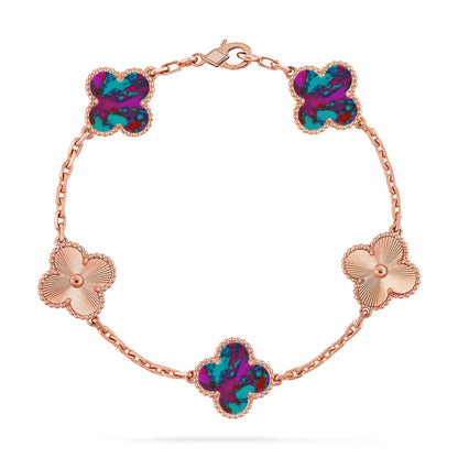 [Favorite]LUCKY CLOVER 5-MOTIF BRACELET - MULTI-GEM COLLECTION