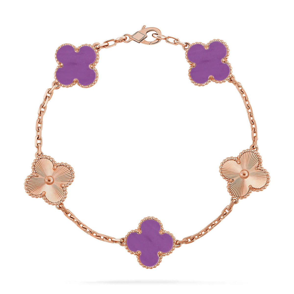 [Favorite]LUCKY CLOVER 5-MOTIF BRACELET - VIOLET COLLECTION