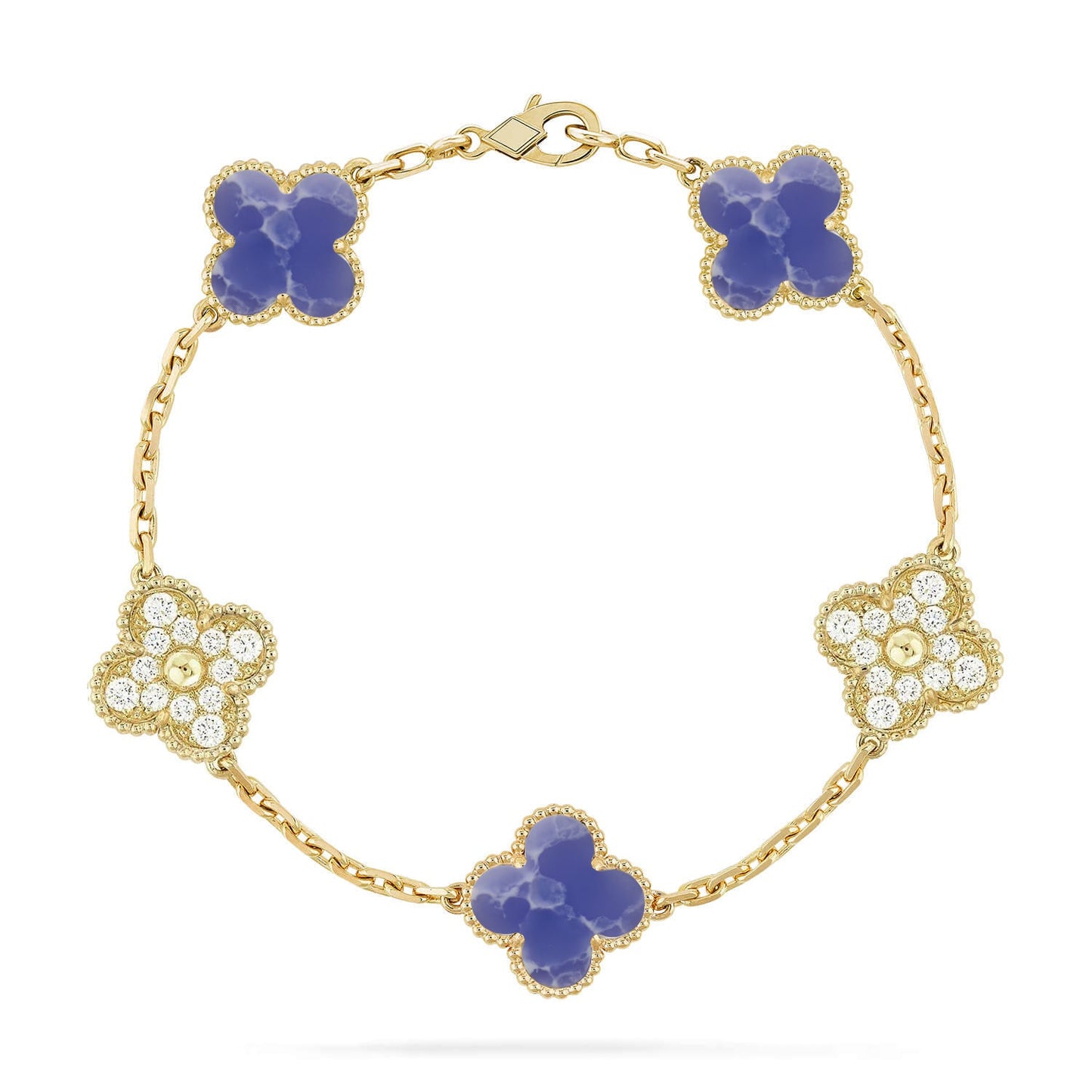 [Favorite]LUCKY CLOVER 5-MOTIF BRACELET - BLUE LARIMAR COLLECTION