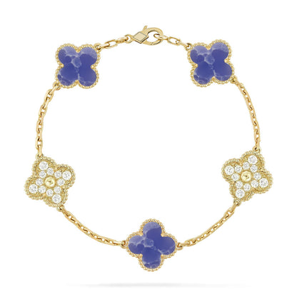 [Favorite]LUCKY CLOVER 5-MOTIF BRACELET - BLUE LARIMAR COLLECTION