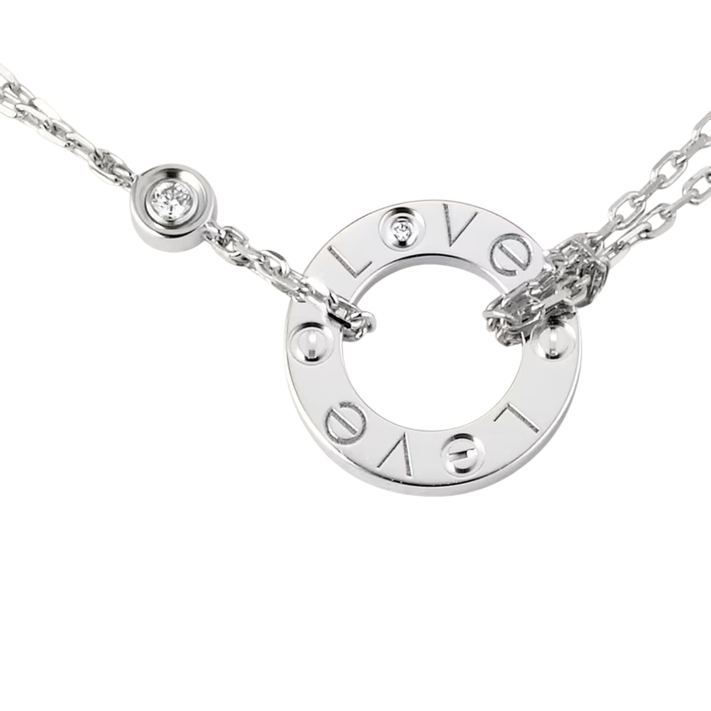 [Favorite]LOVE CIRCULAR PENDANT 2-DIAMOND NECKLACE