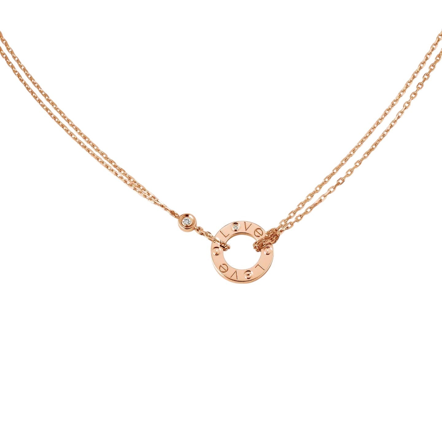 [Favorite]LOVE CIRCULAR PENDANT 2-DIAMOND NECKLACE