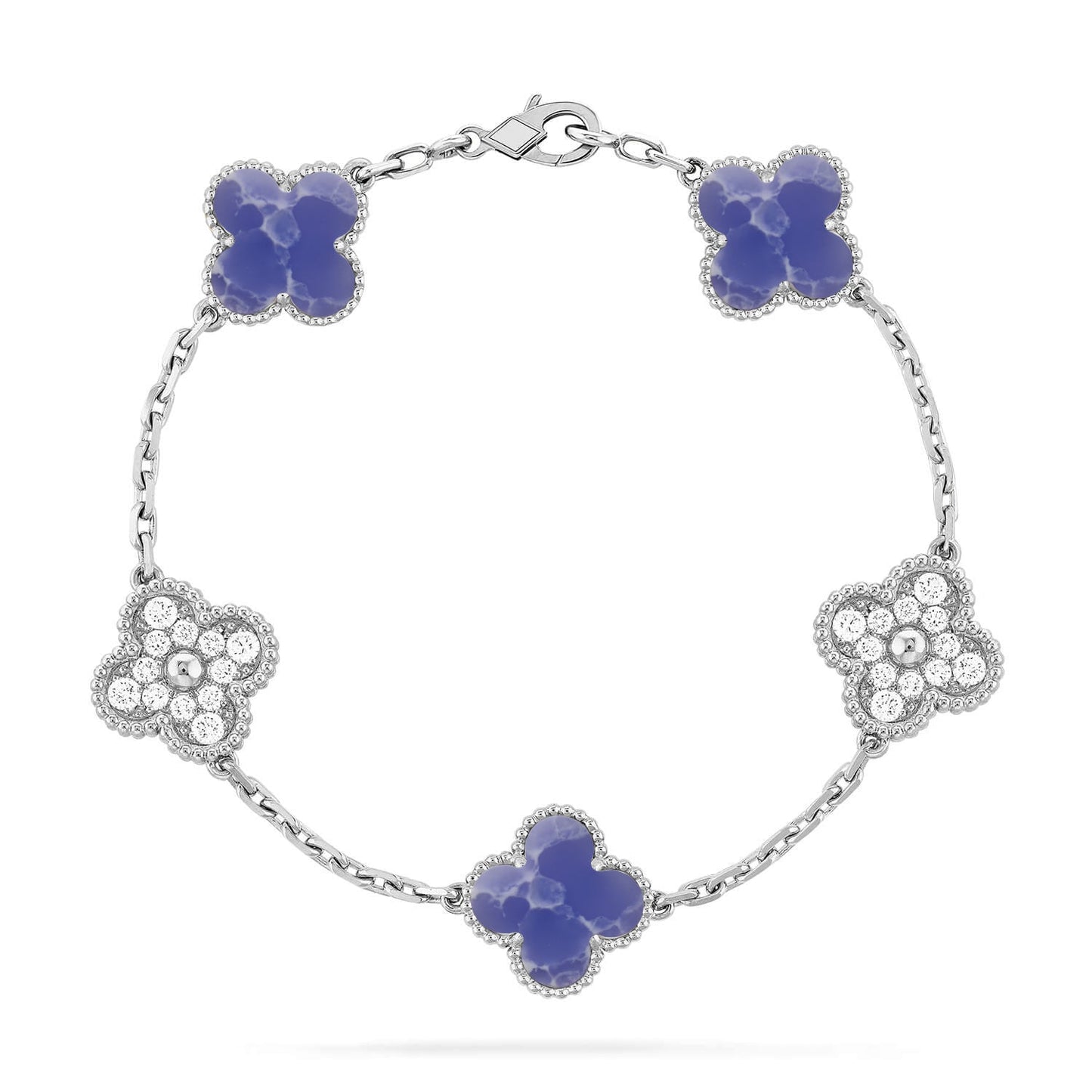 [Favorite]LUCKY CLOVER 5-MOTIF BRACELET - BLUE LARIMAR COLLECTION