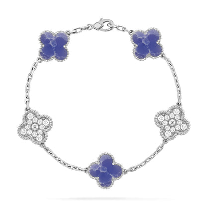 [Favorite]LUCKY CLOVER 5-MOTIF BRACELET - BLUE LARIMAR COLLECTION
