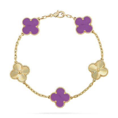 [Favorite]LUCKY CLOVER 5-MOTIF BRACELET - VIOLET COLLECTION