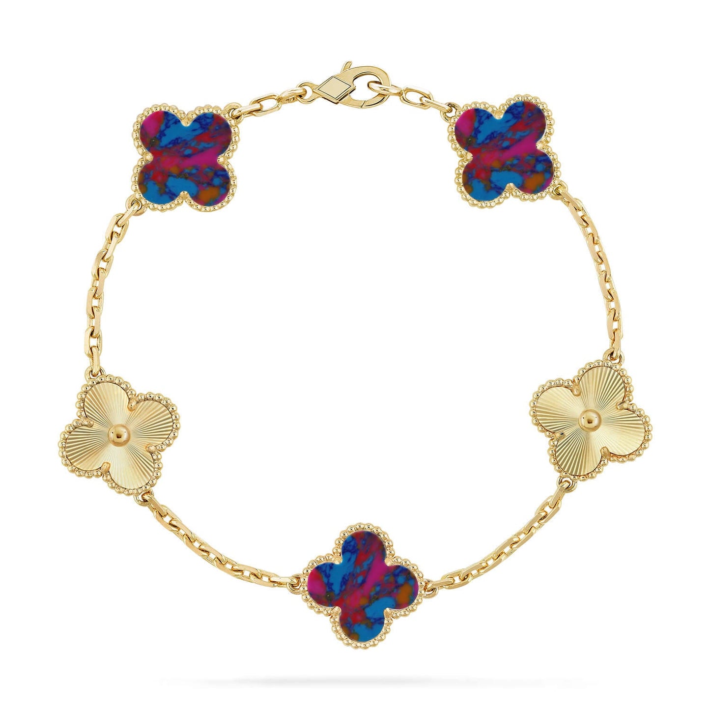[Favorite]LUCKY CLOVER 5-MOTIF BRACELET - MULTI-GEM COLLECTION