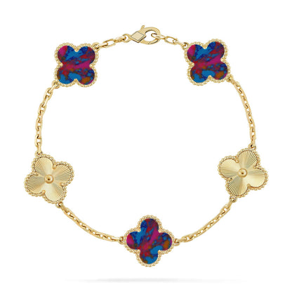 [Favorite]LUCKY CLOVER 5-MOTIF BRACELET - MULTI-GEM COLLECTION
