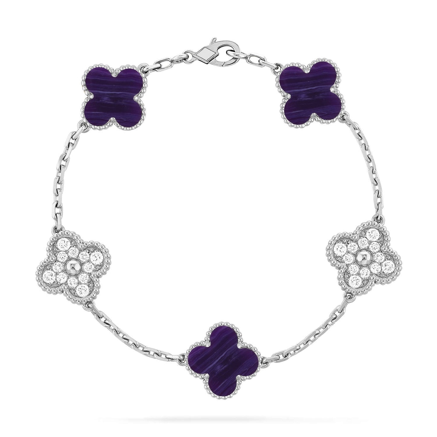 [Favorite]LUCKY CLOVER 5-MOTIF BRACELET - CHAROITE COLLECTION
