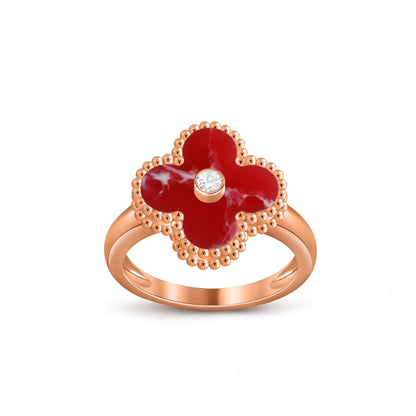 [Liebling]GLÜCKSKLEE DIAMANT-AKZENT ROSÉGOLD-RING KOLLEKTION