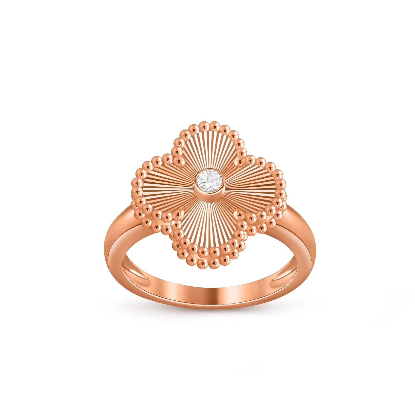 [Liebling]GLÜCKSKLEE DIAMANT-AKZENT ROSÉGOLD-RING KOLLEKTION