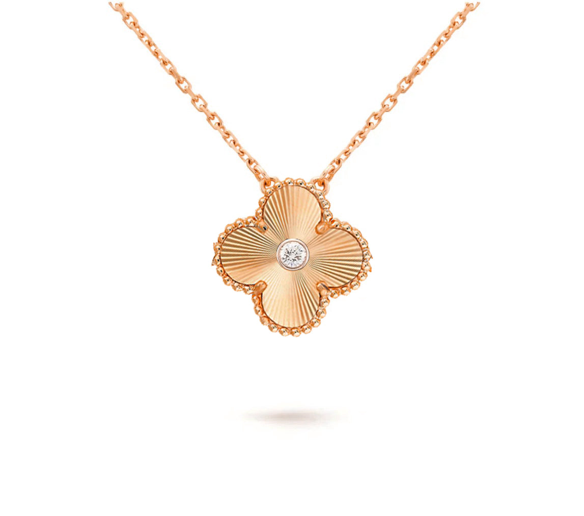 [Favorit]15MM KLEEBLUMEN-DIAMANTANHÄNGER-HALSKETTENKOLLEKTION