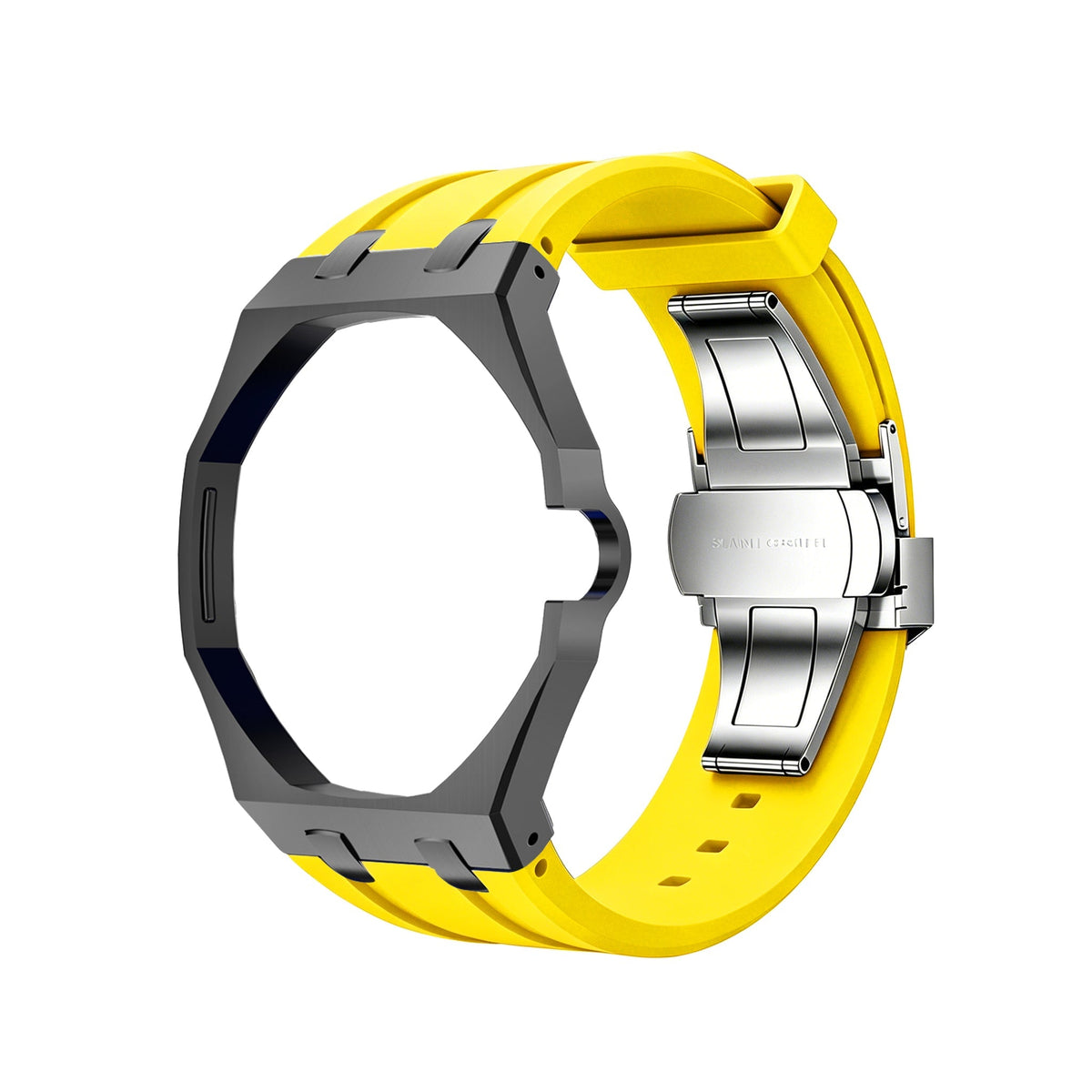 Royal Oak Pop Gehäuse aus schwarzem Edelstahl & Silikonarmband
