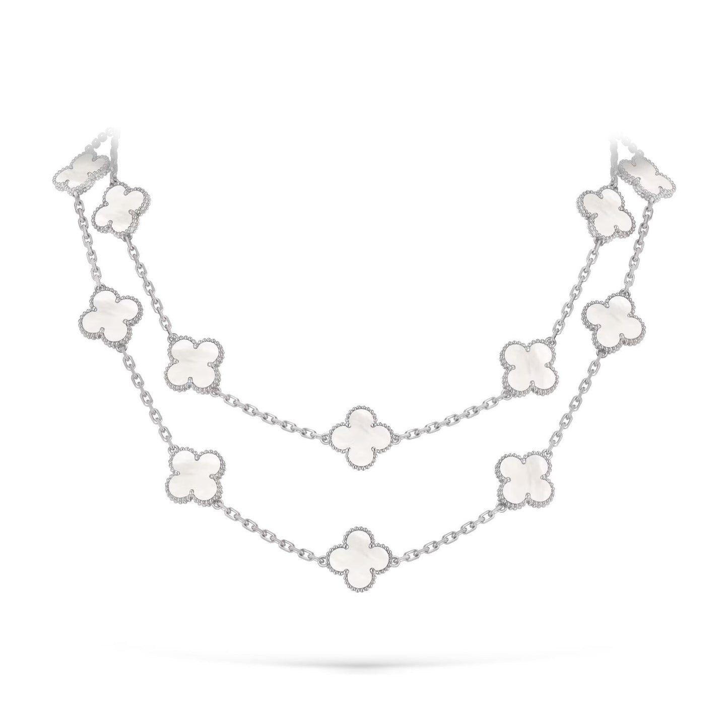 [Favorite]KLASSISCHE GLÜCKSSCHWEINCHEN-HALSKETTE MIT 20 MOTIVEN AUS WEISSGOLD