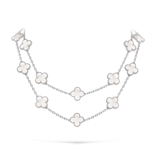 [Favorite]KLASSISCHE GLÜCKSSCHWEINCHEN-HALSKETTE MIT 20 MOTIVEN AUS WEISSGOLD