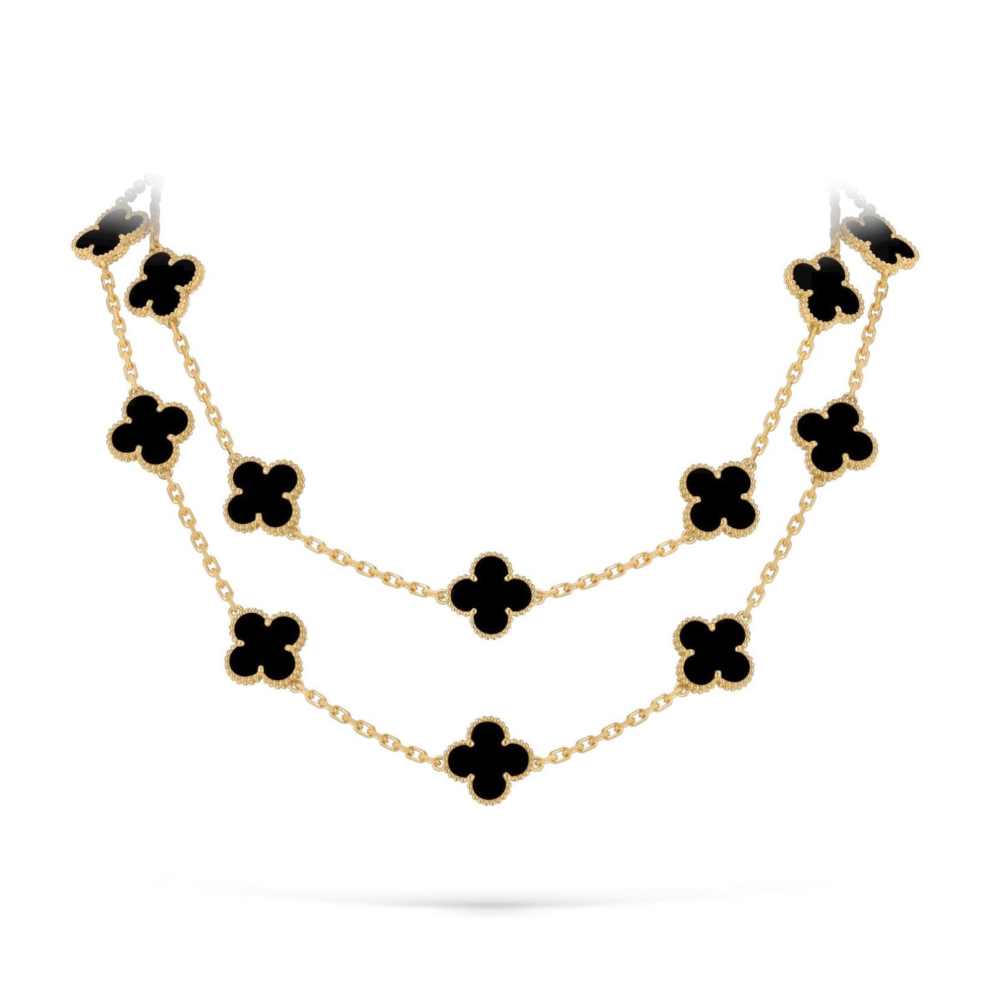 [Favorite]CLASSIC 20-MOTIF LUCKY CLOVER LONG NECKLACE GOLD COLLECTION