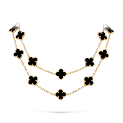 [Favorite]CLASSIC 20-MOTIF LUCKY CLOVER LONG NECKLACE GOLD COLLECTION