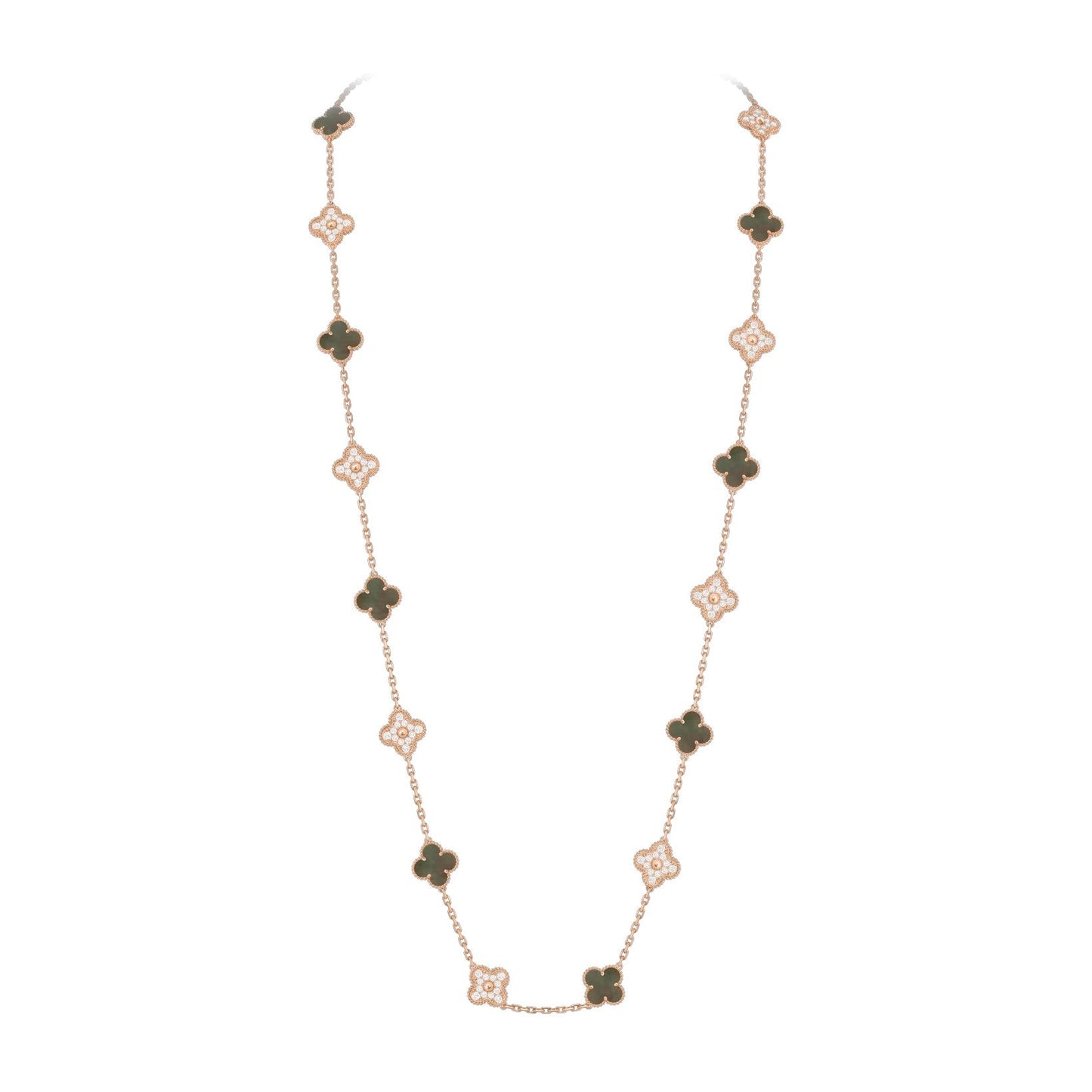 [Favorit]KLASSISCHE 20-MOTIV GLÜCKSKLEE-HALSKEtte ROSÉGOLD KOLLEKTION