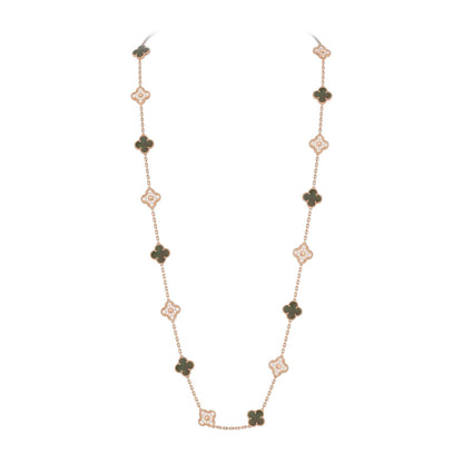 [Favorit]KLASSISCHE 20-MOTIV GLÜCKSKLEE-HALSKEtte ROSÉGOLD KOLLEKTION