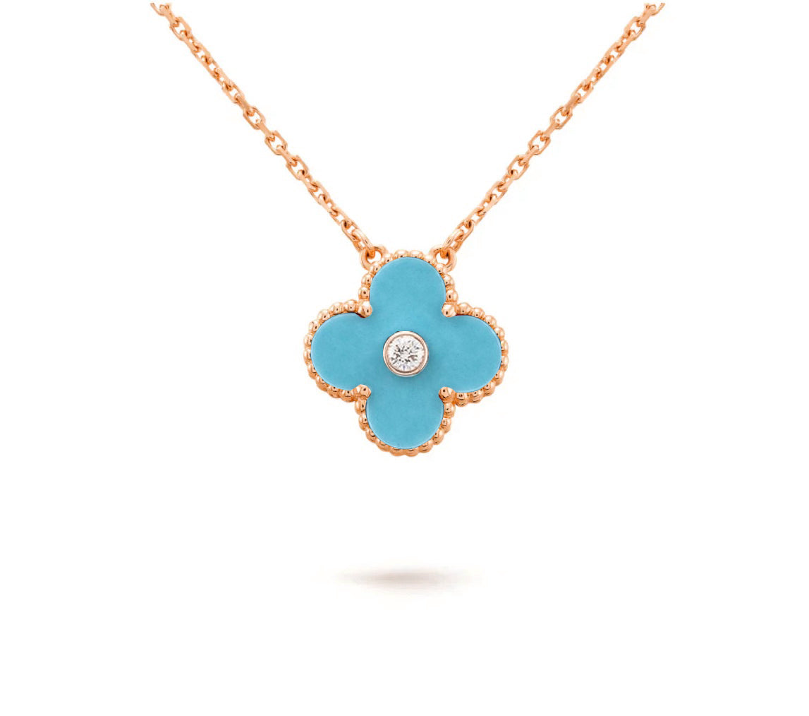 [Favorit]15MM KLEEBLUMEN-DIAMANTANHÄNGER-HALSKETTENKOLLEKTION