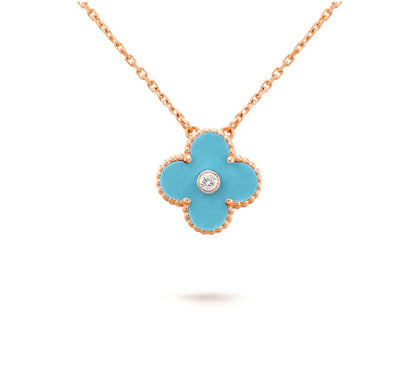 [Favorit]15MM KLEEBLUMEN-DIAMANTANHÄNGER-HALSKETTENKOLLEKTION