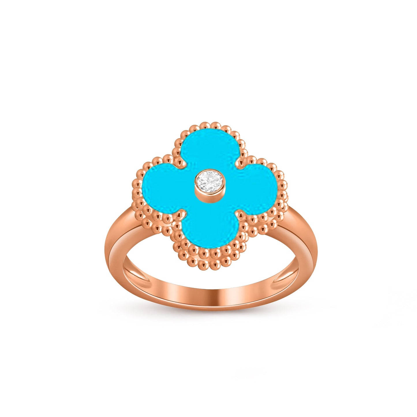 [Liebling]GLÜCKSKLEE DIAMANT-AKZENT ROSÉGOLD-RING KOLLEKTION