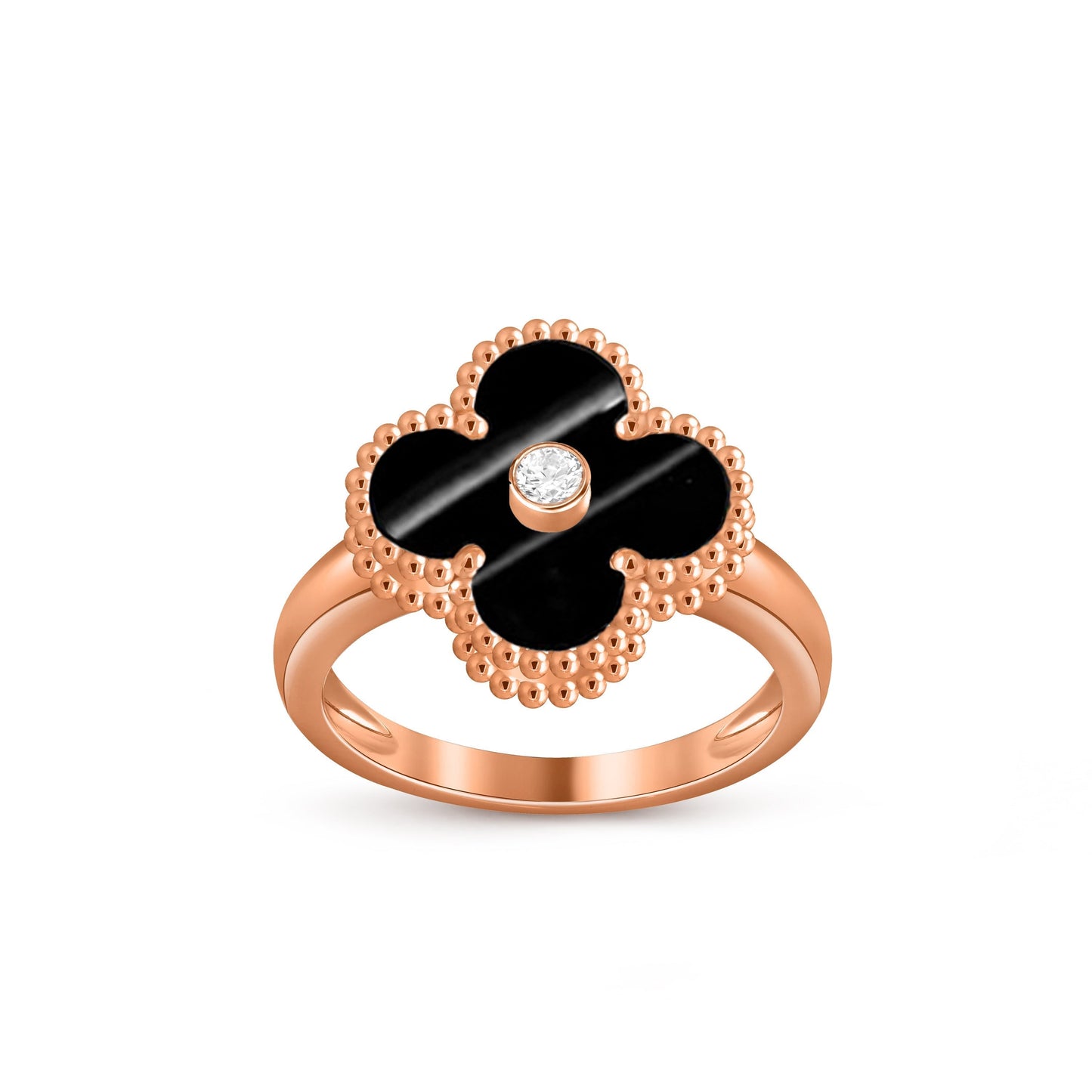 [Liebling]GLÜCKSKLEE DIAMANT-AKZENT ROSÉGOLD-RING KOLLEKTION