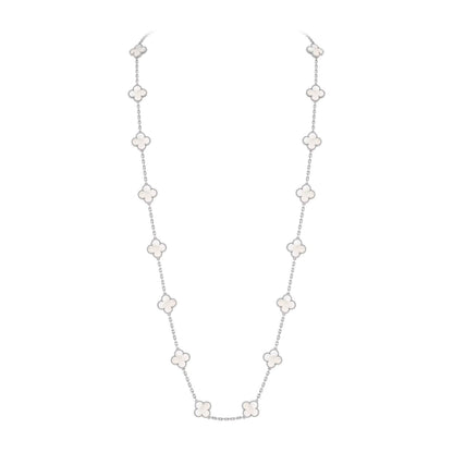 [Favorite]KLASSISCHE GLÜCKSSCHWEINCHEN-HALSKETTE MIT 20 MOTIVEN AUS WEISSGOLD