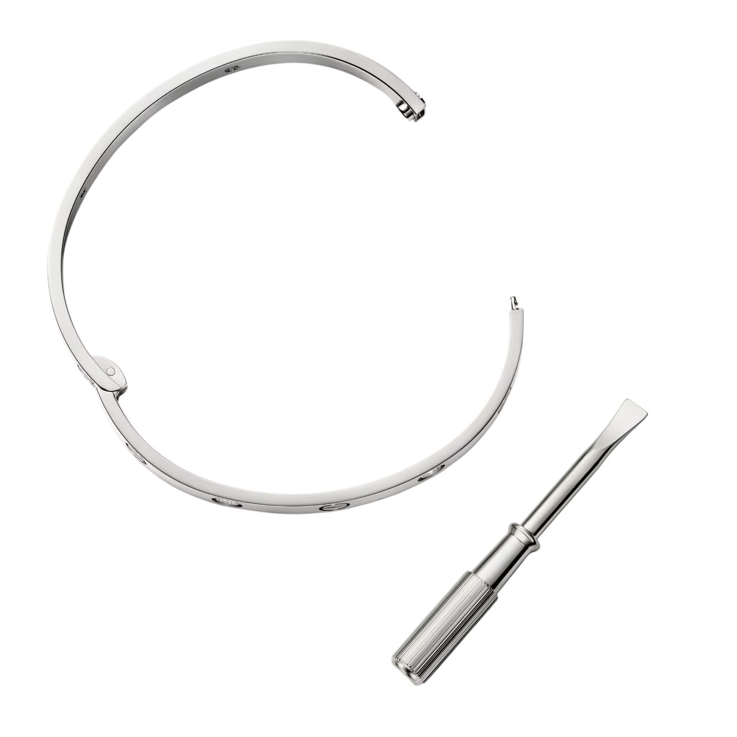 [お気に入り]クラシック 6.1MM ラブ シングルスクリュー クローズド バングル - 4ポイントダイヤモンド