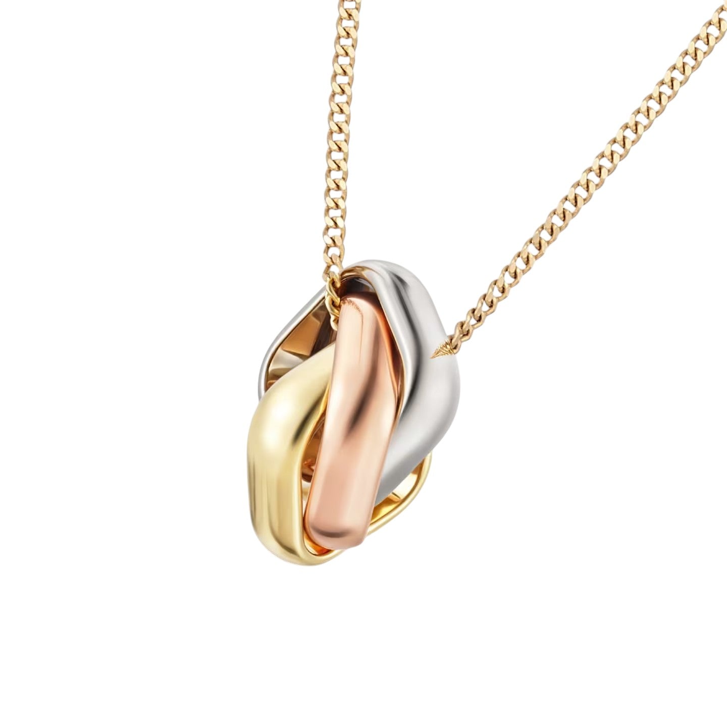 [Favorite]TRI-COLOR SQUARE RING NECKLACE