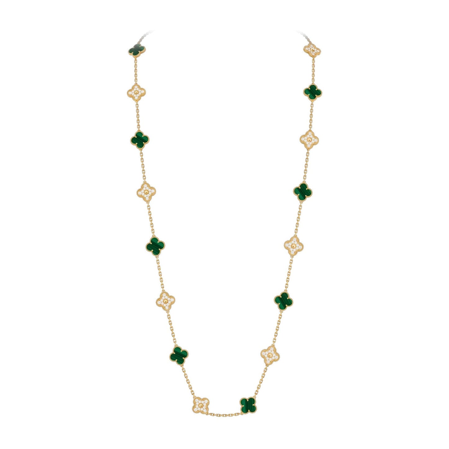 [Favorite]CLASSIC 20-MOTIF LUCKY CLOVER LONG NECKLACE GOLD COLLECTION