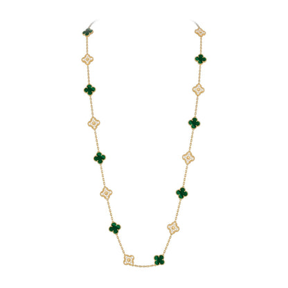 [Favorite]CLASSIC 20-MOTIF LUCKY CLOVER LONG NECKLACE GOLD COLLECTION