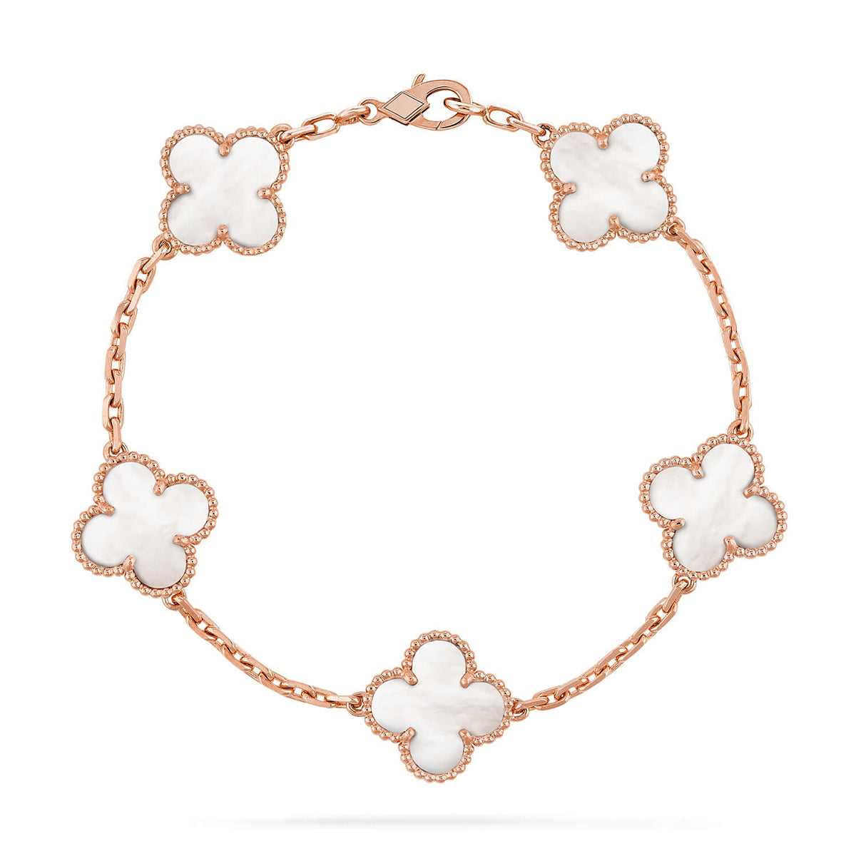 [Favorite]LUCKY CLOVER 5-MOTIF BRACELET - WHITE MOTHER-OF-PEARL COLLECTION