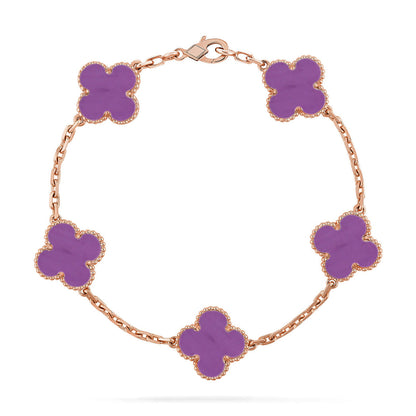 [Favorite]LUCKY CLOVER 5-MOTIF BRACELET - VIOLET COLLECTION