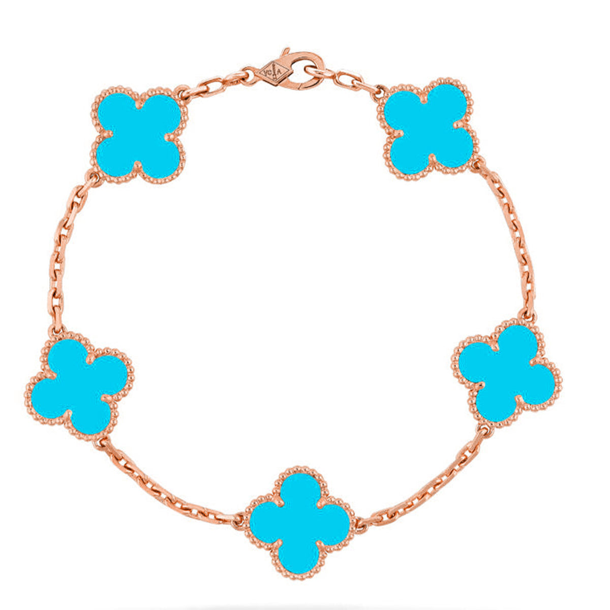 [Favorite]LUCKY CLOVER 5-MOTIF BRACELET - TURQUOISE COLLECTION
