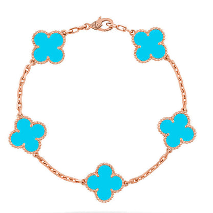 [Favorite]LUCKY CLOVER 5-MOTIF BRACELET - TURQUOISE COLLECTION