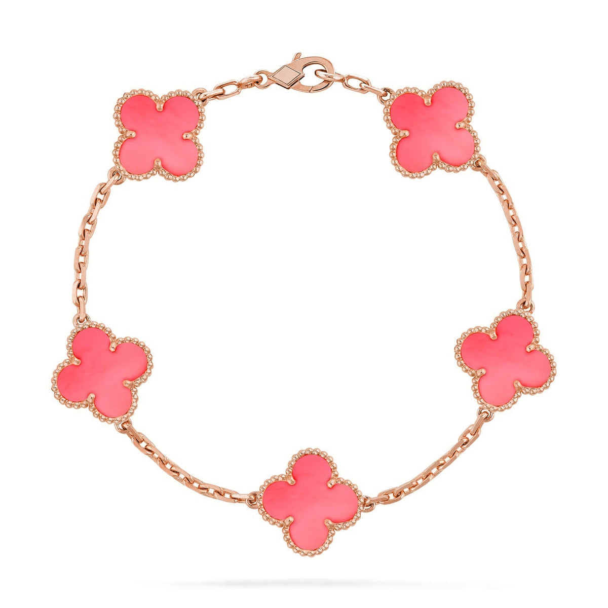 [Favorite]LUCKY CLOVER 5-MOTIF BRACELET - PINK MOTHER-OF-PEARL COLLECTION