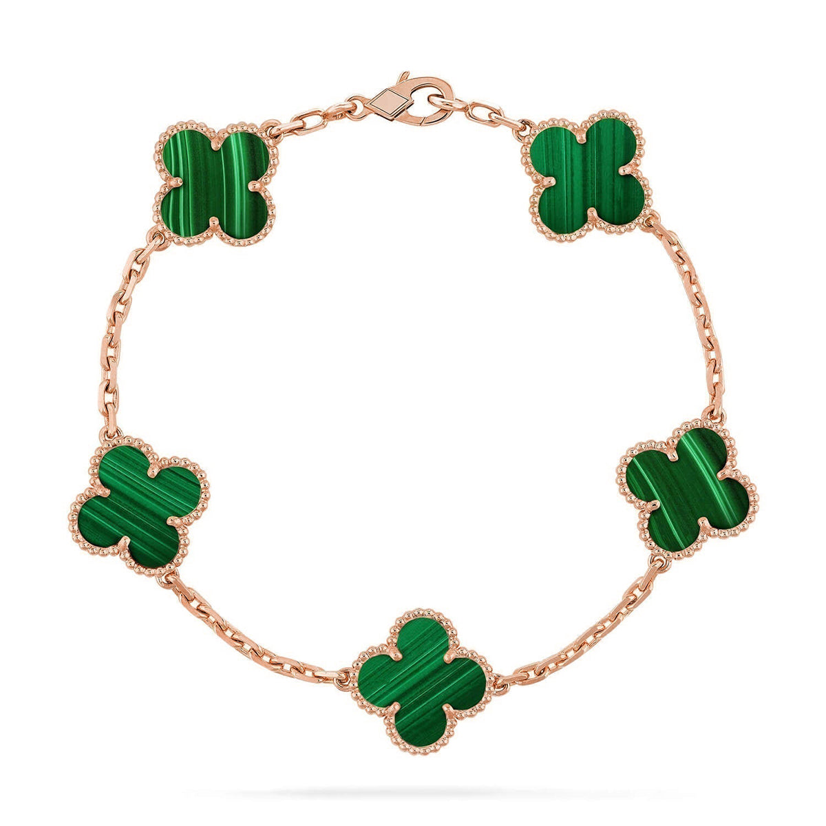 [Favorite]LUCKY CLOVER 5-MOTIF BRACELET - MALACHITE COLLECTION