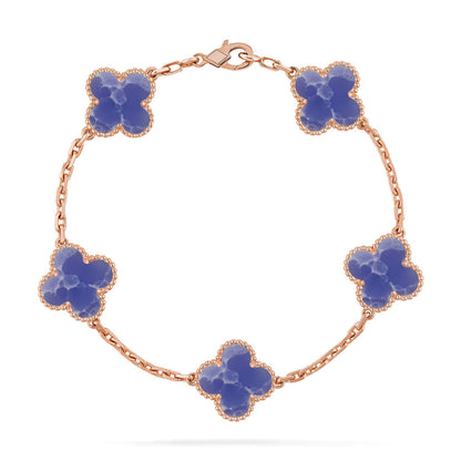 [Favorite]LUCKY CLOVER 5-MOTIF BRACELET - BLUE LARIMAR COLLECTION