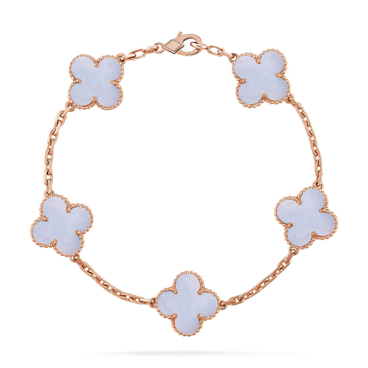 [Favorite]LUCKY CLOVER 5-MOTIF BRACELET - PURPLE CHALCEDONY COLLECTION