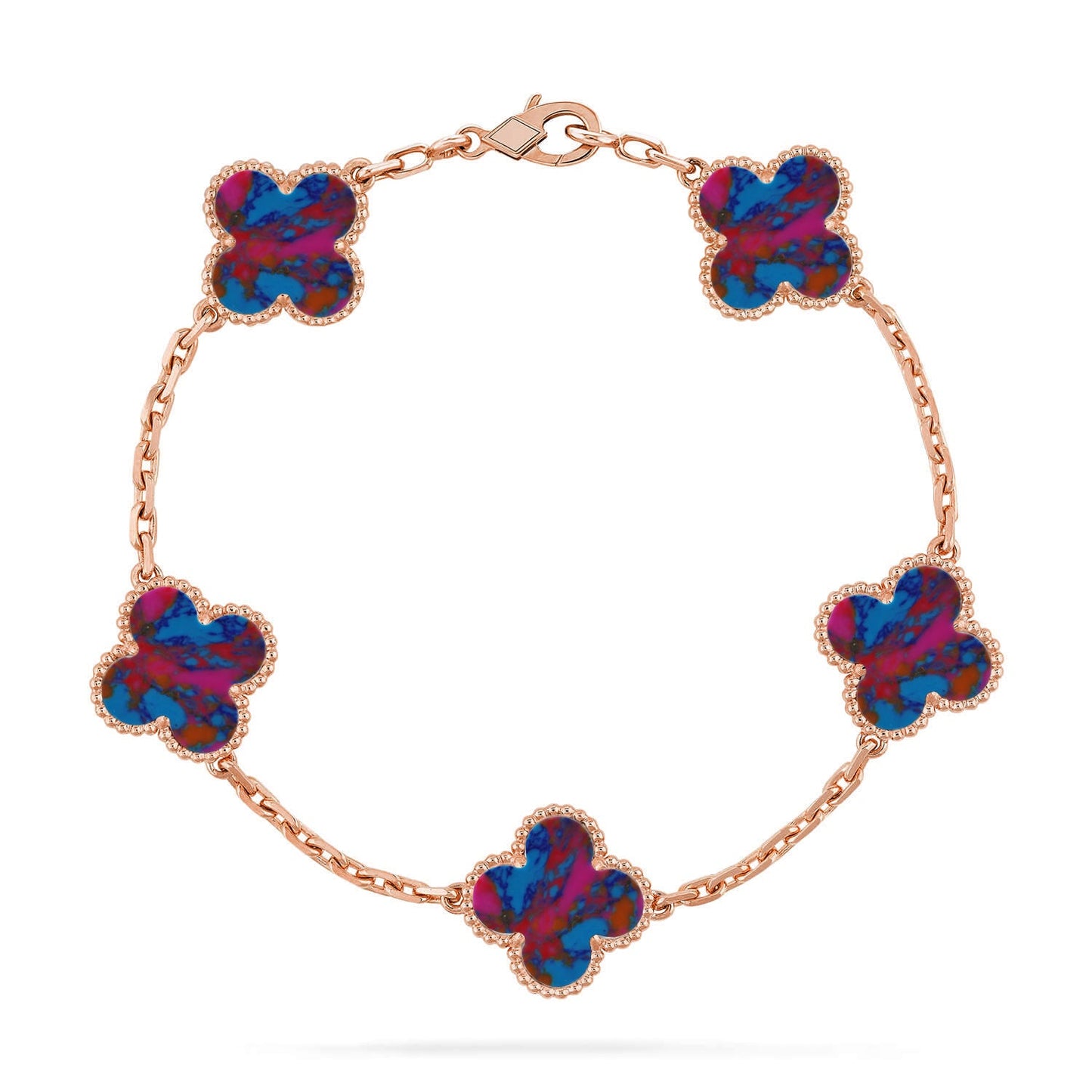[Favorite]LUCKY CLOVER 5-MOTIF BRACELET - MULTI-GEM COLLECTION