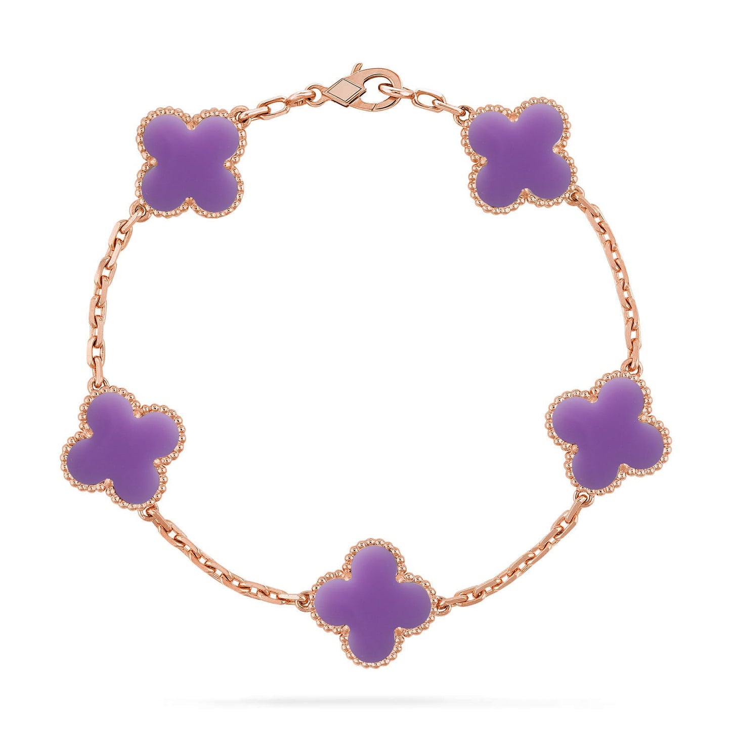 [Favorite]LUCKY CLOVER 5-MOTIF BRACELET - LAVENDER COLLECTION