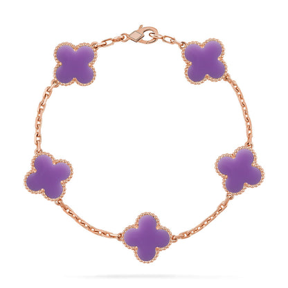 [Favorite]LUCKY CLOVER 5-MOTIF BRACELET - LAVENDER COLLECTION