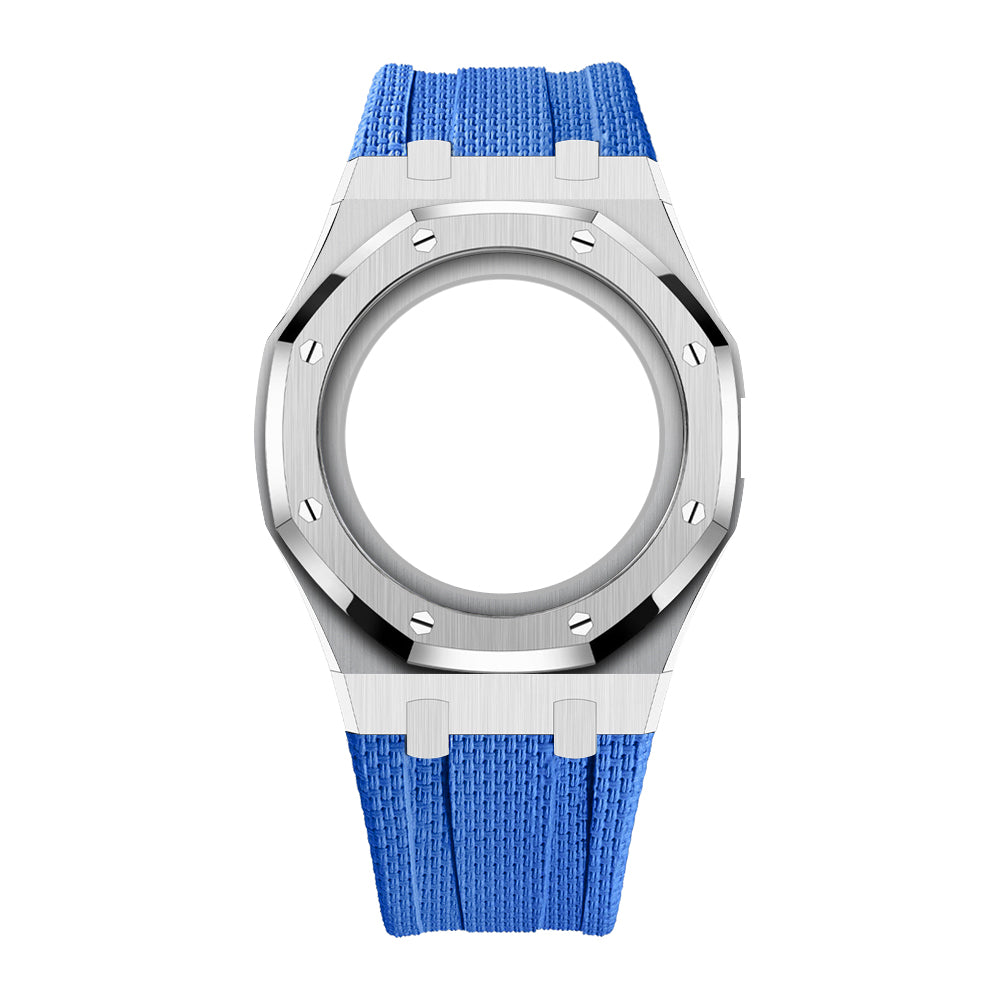 Boîtier en acier et bracelet à recouvrement intégral en fluoroélastomère