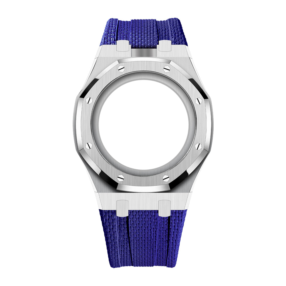 Boîtier en acier et bracelet à recouvrement intégral en fluoroélastomère