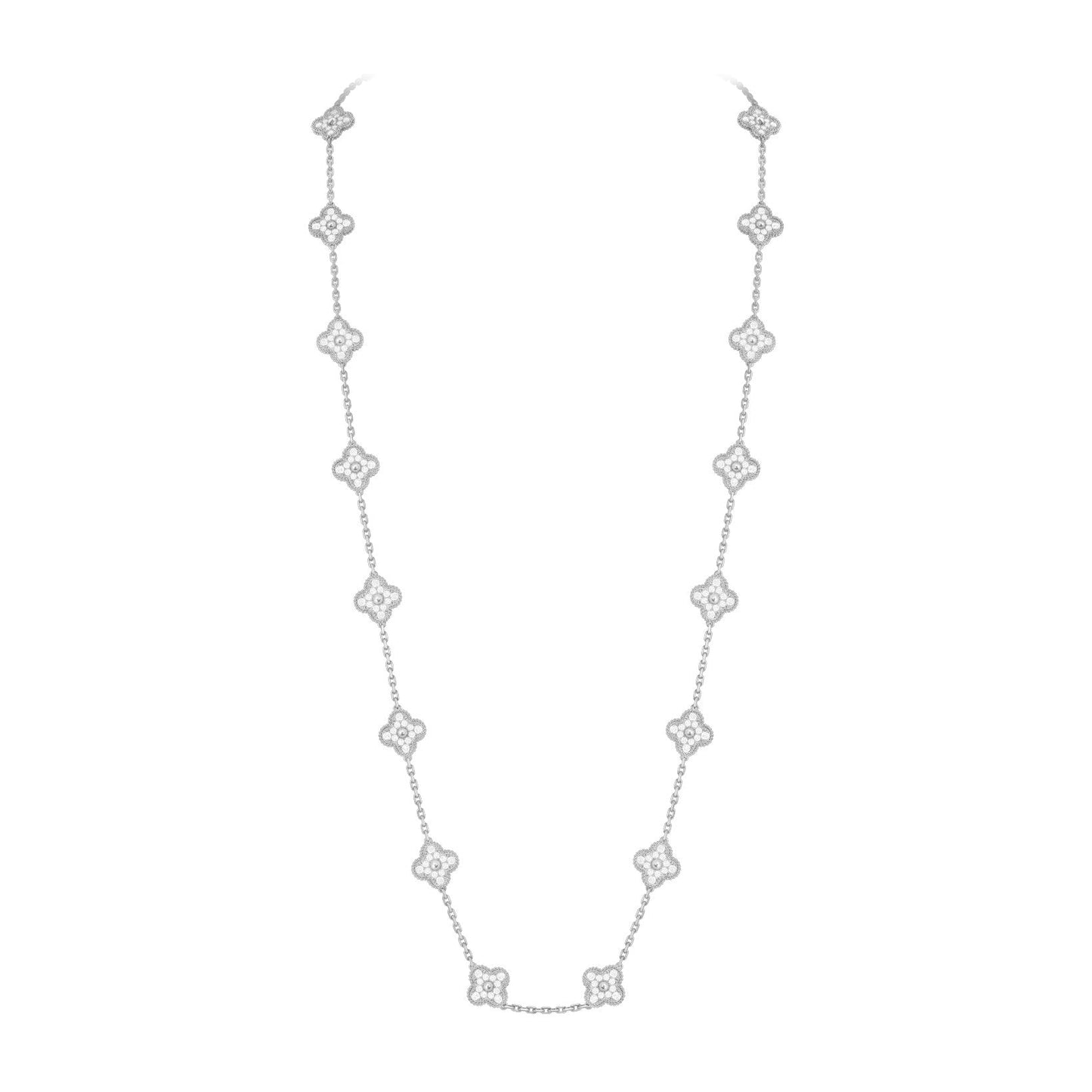 [Favorite]KLASSISCHE GLÜCKSSCHWEINCHEN-HALSKETTE MIT 20 MOTIVEN AUS WEISSGOLD