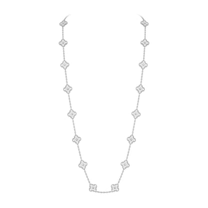 [Favorite]KLASSISCHE GLÜCKSSCHWEINCHEN-HALSKETTE MIT 20 MOTIVEN AUS WEISSGOLD