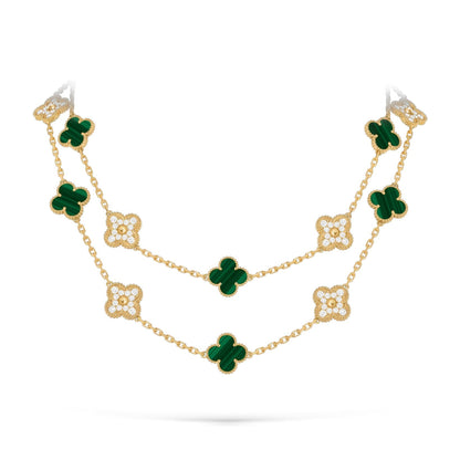 [Favorite]CLASSIC 20-MOTIF LUCKY CLOVER LONG NECKLACE GOLD COLLECTION